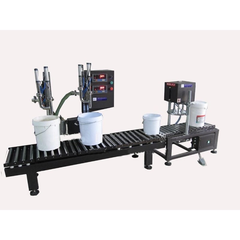 半自動(dòng)稱重灌裝機(jī)20L+桶蓋壓蓋機(jī)