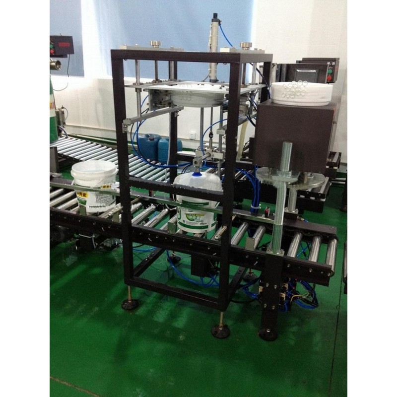 全自動(dòng)稱重灌裝+落蓋+旋蓋線